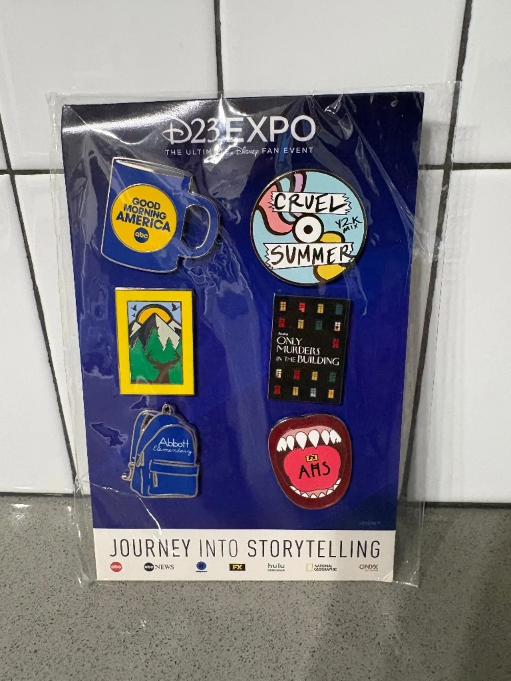 NWT D23 Disney Expo (2022) set of 6 collectible ABC pins
